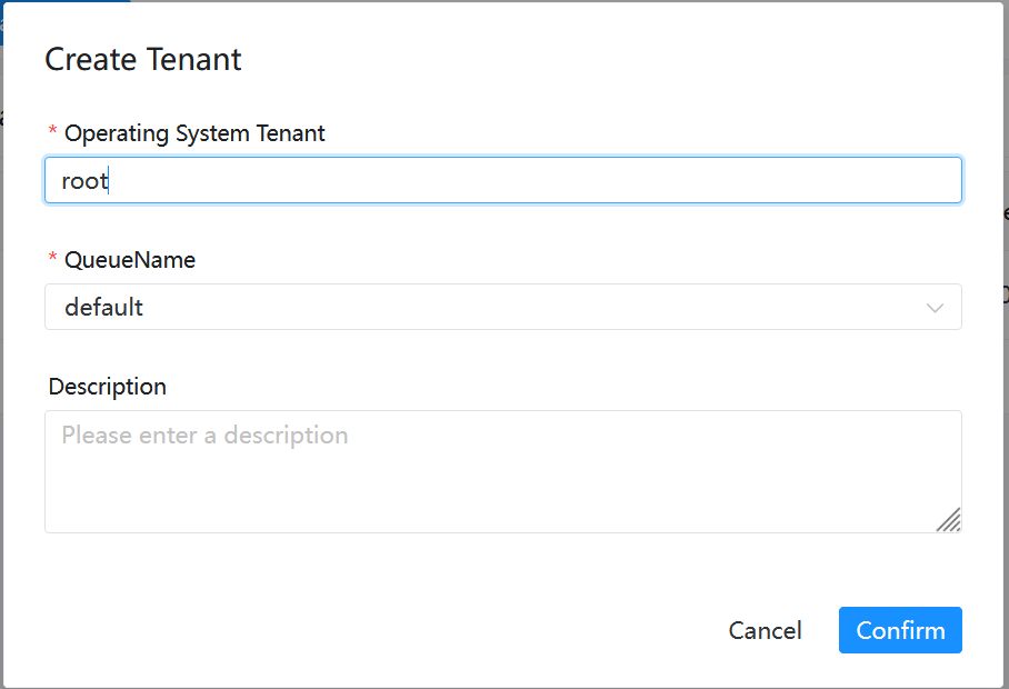 create tenant