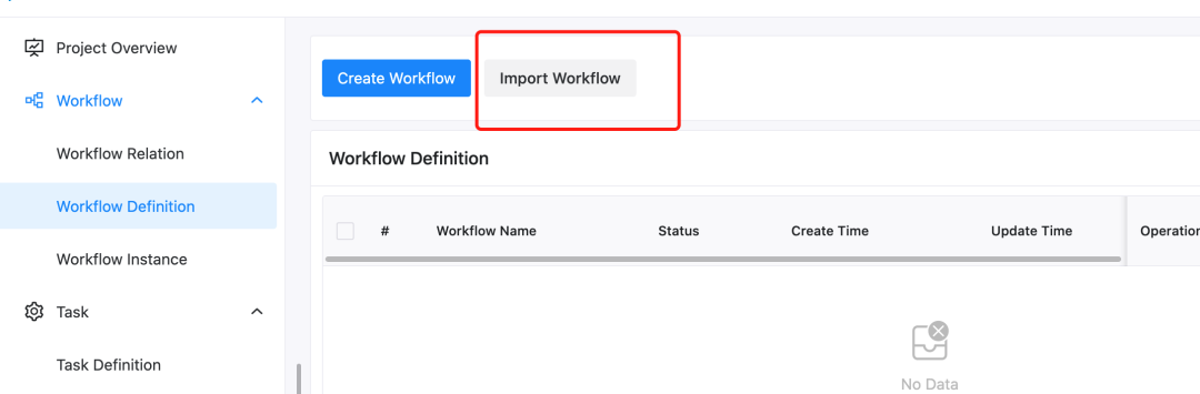 import workflow